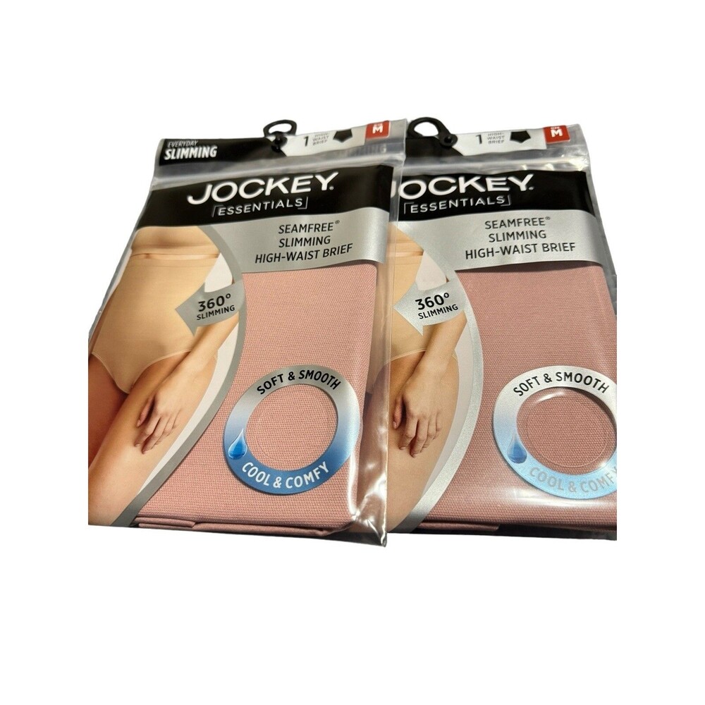 Jockey Essentials Seam free Slimming High Waist Brief Two Packages Size Med.